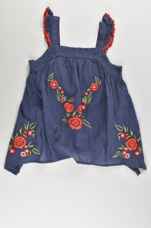 Mantaray by Debenhams Size 4 (104 cm) Lined Blouse with Floral Embroidery
