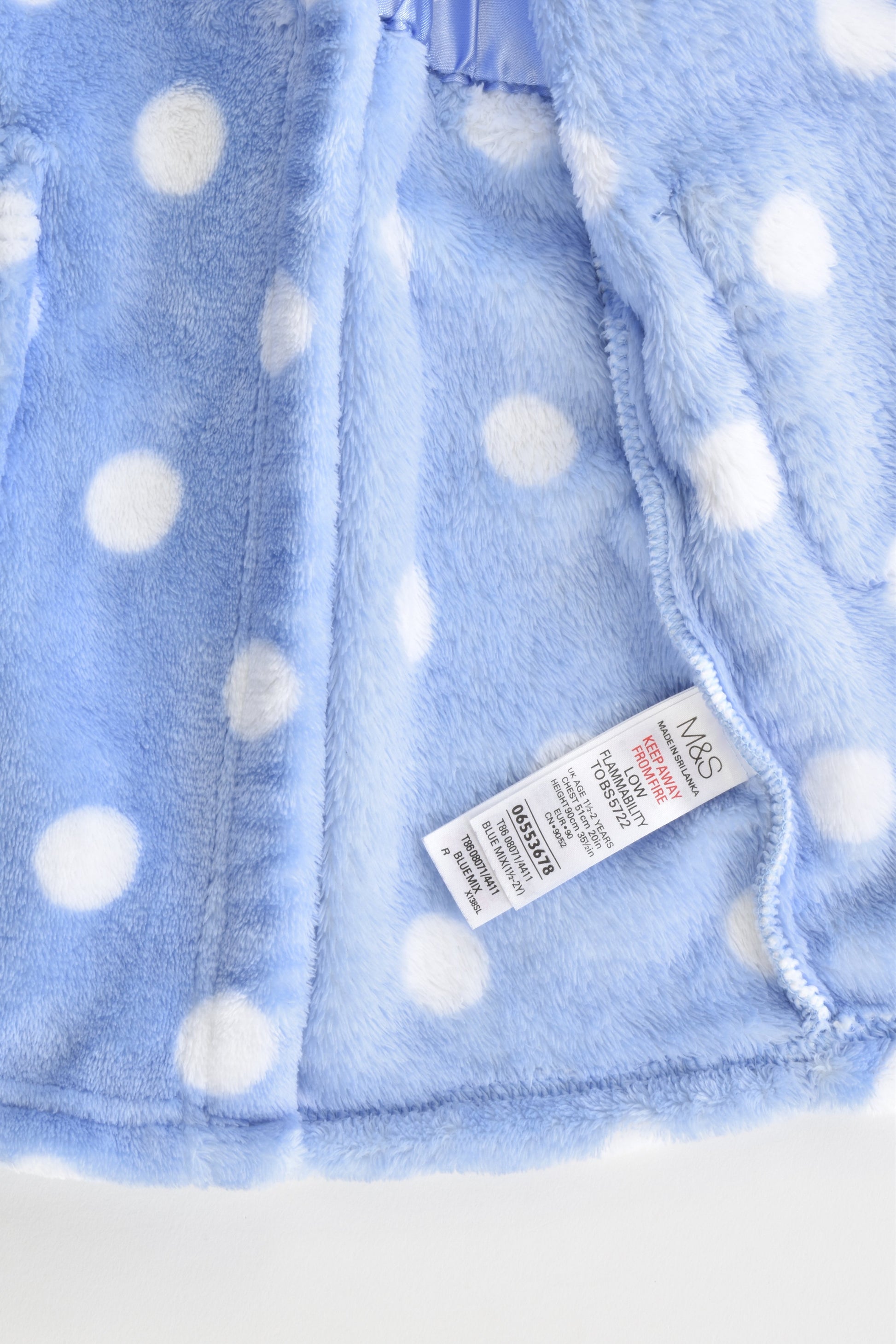 Marcs & Spencer Size 1-2 (90 cm) Polka Dots Dressing Gown