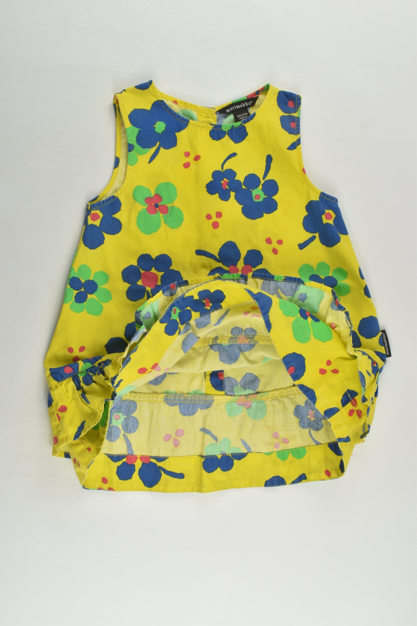 Marimekko Size 1 (86 cm, 18 months) Floral Dress with Matching Bloomers