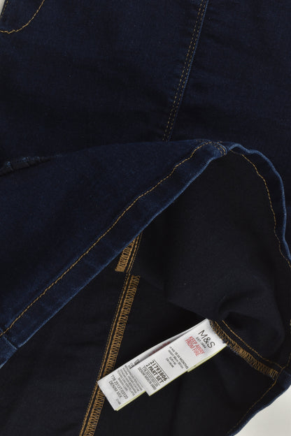 Mark & Spencer Size 1-2 (18-24 months, 90 cm) Stretchy Denim Pinafore