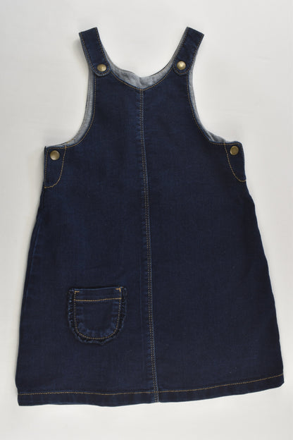 Mark & Spencer Size 1-2 (18-24 months, 90 cm) Stretchy Denim Pinafore