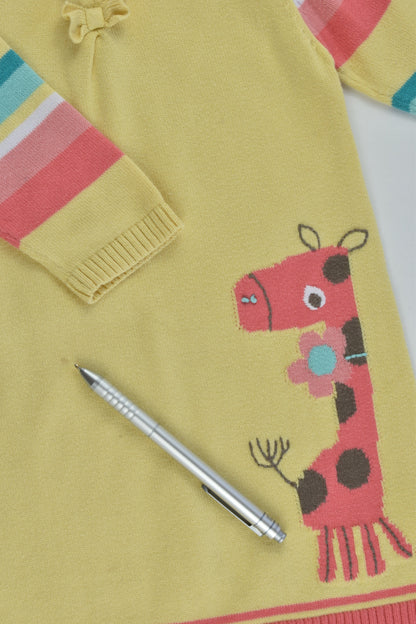 Marks & Spencer Size 0 (6-9 months) Giraffe Knitted Dress