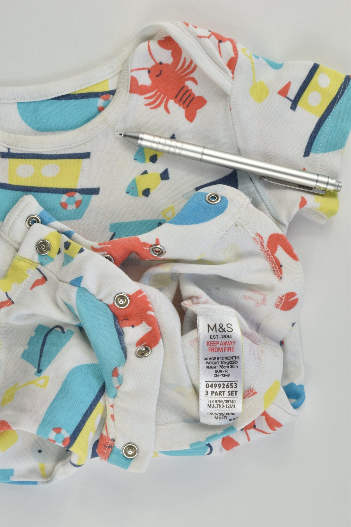 Marks & Spencer Size 0 (9-12 months) At The Beach Short Romper