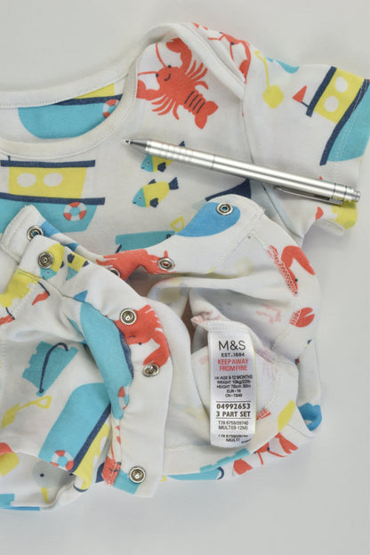 Marks & Spencer Size 0 (9-12 months) At The Beach Short Romper