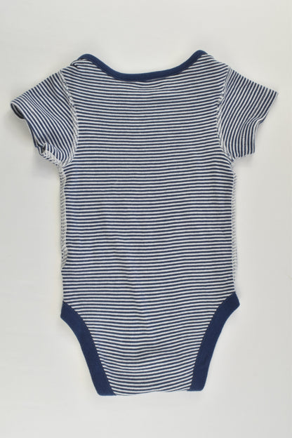 Marks & Spencer Size 0 (9-12 months) Striped/Blue Bodysuit