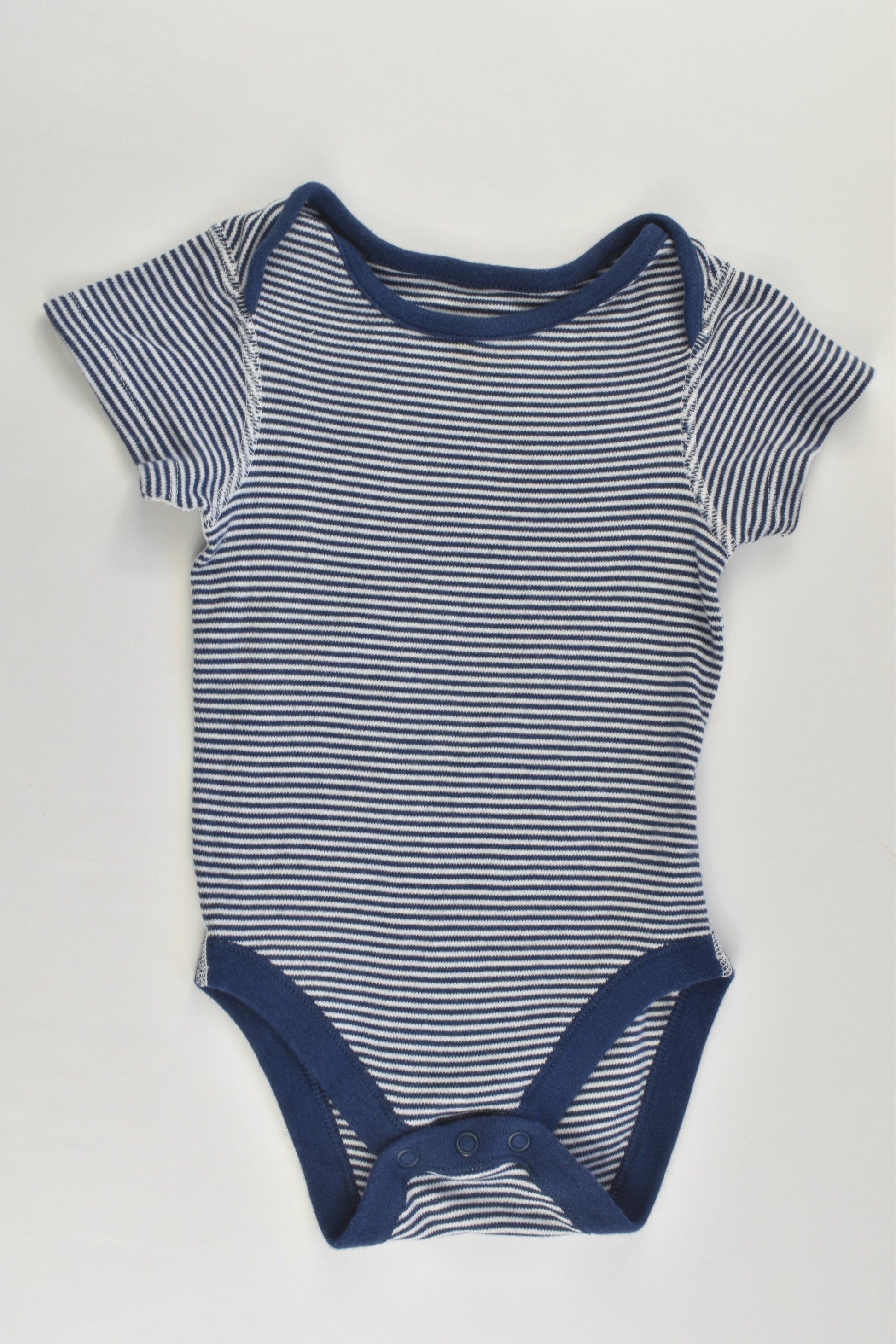 Marks & Spencer Size 0 (9-12 months) Striped/Blue Bodysuit
