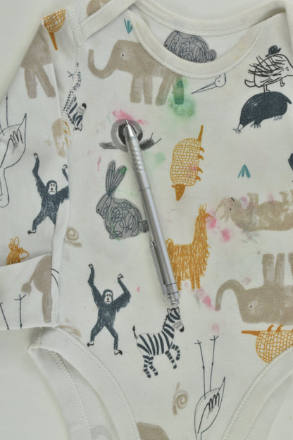 Marks & Spencer Size 00 (3-6 months) Animals Bodysuit