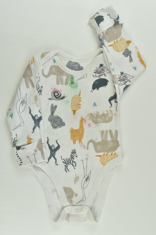 Marks & Spencer Size 00 (3-6 months) Animals Bodysuit
