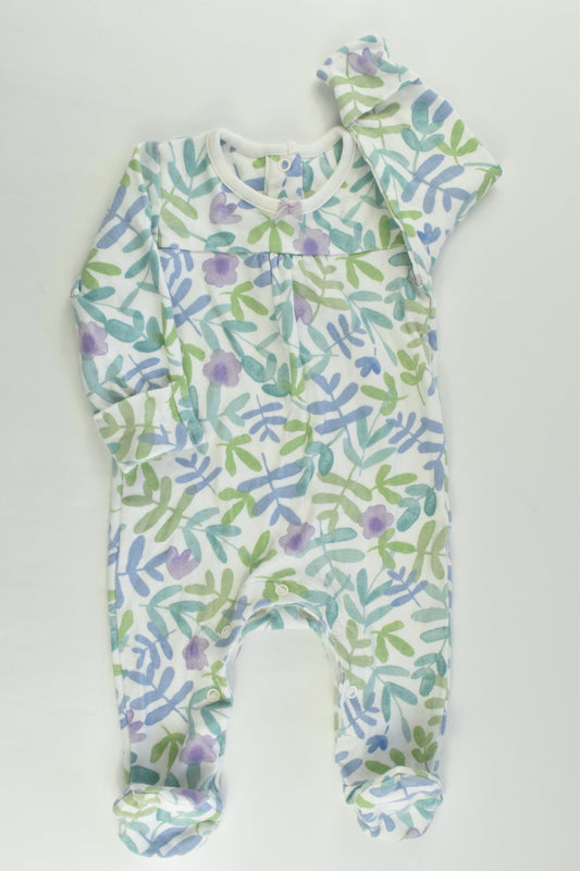 Marks & Spencer Size 00 (3-6 months) Floral Footed Romper