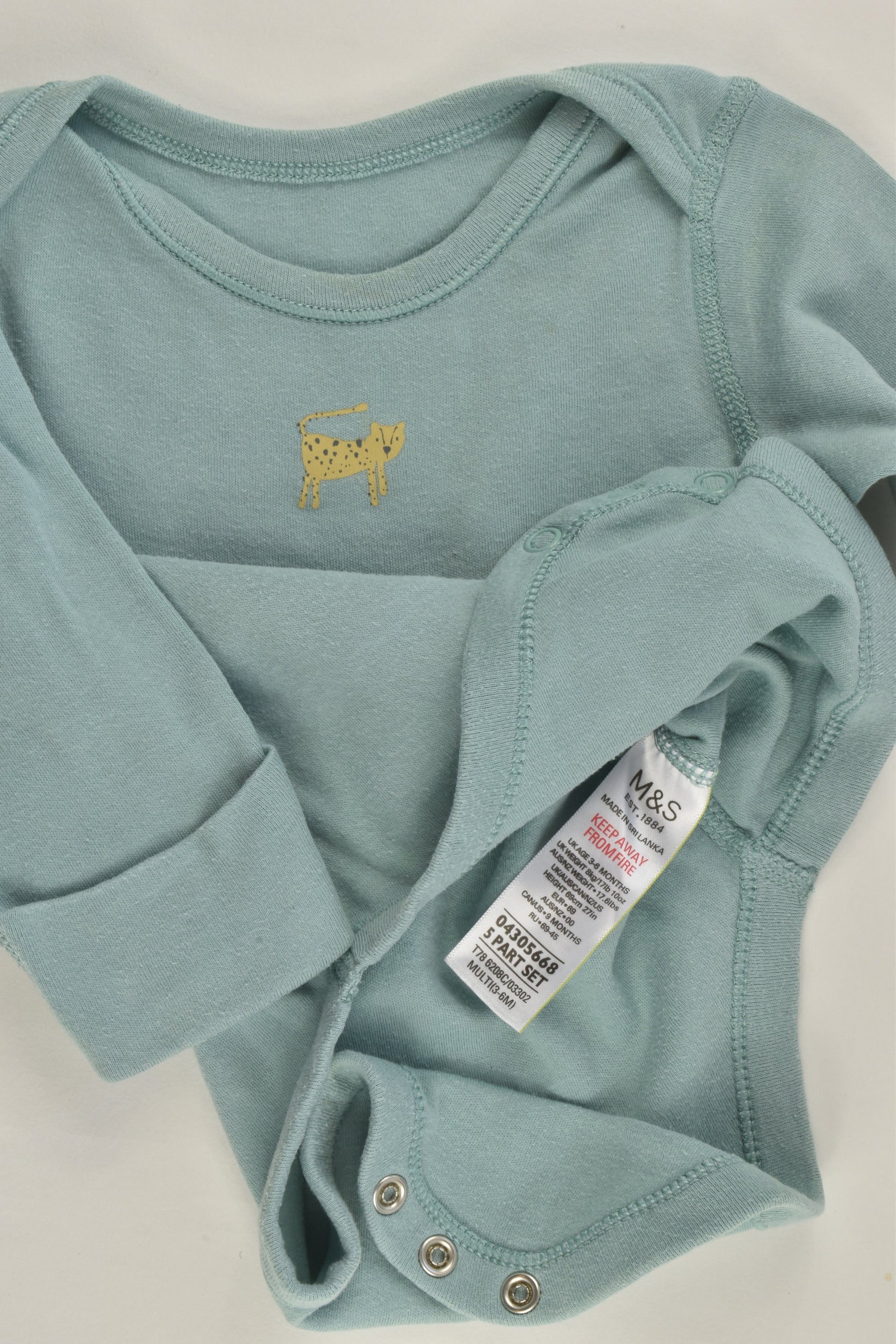 Marks & Spencer Size 00 (3-6 months) Lepard Bodysuit