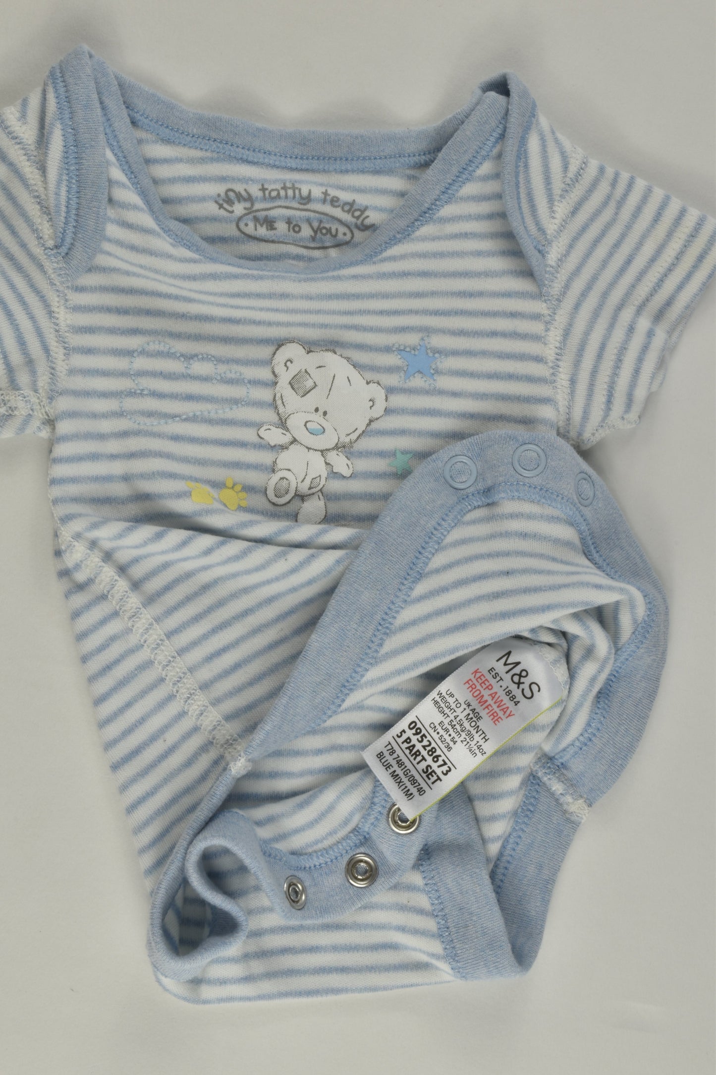 Marks & Spencer Size 0000 (54 cm) Tiny Tatty Teddy Bodysuit