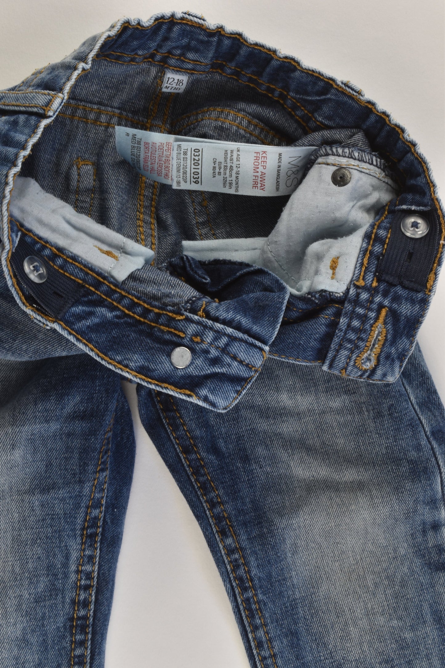 Marks & Spencer Size 1 (12-18 months) Denim Pants