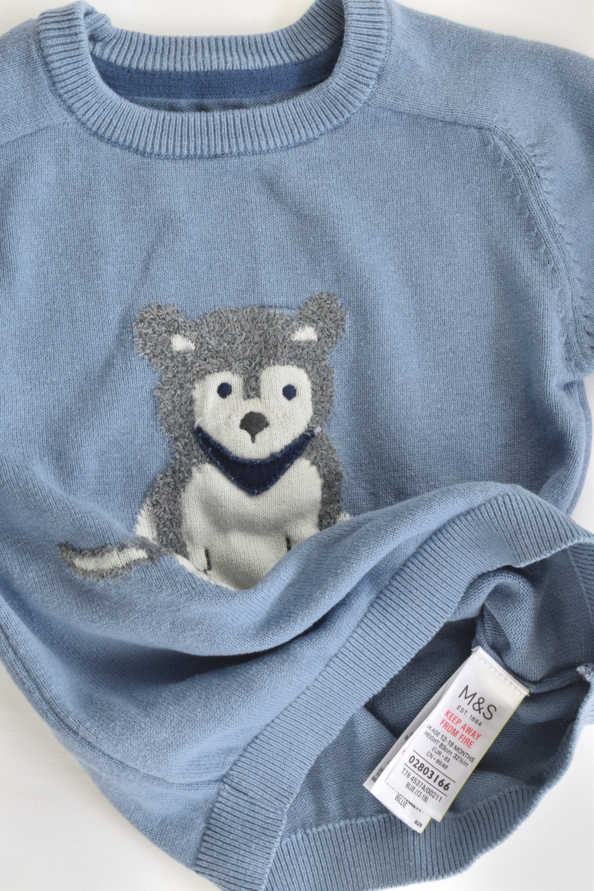Marks & Spencer Size 1 (12-18 months) Dog Knitted Jumper