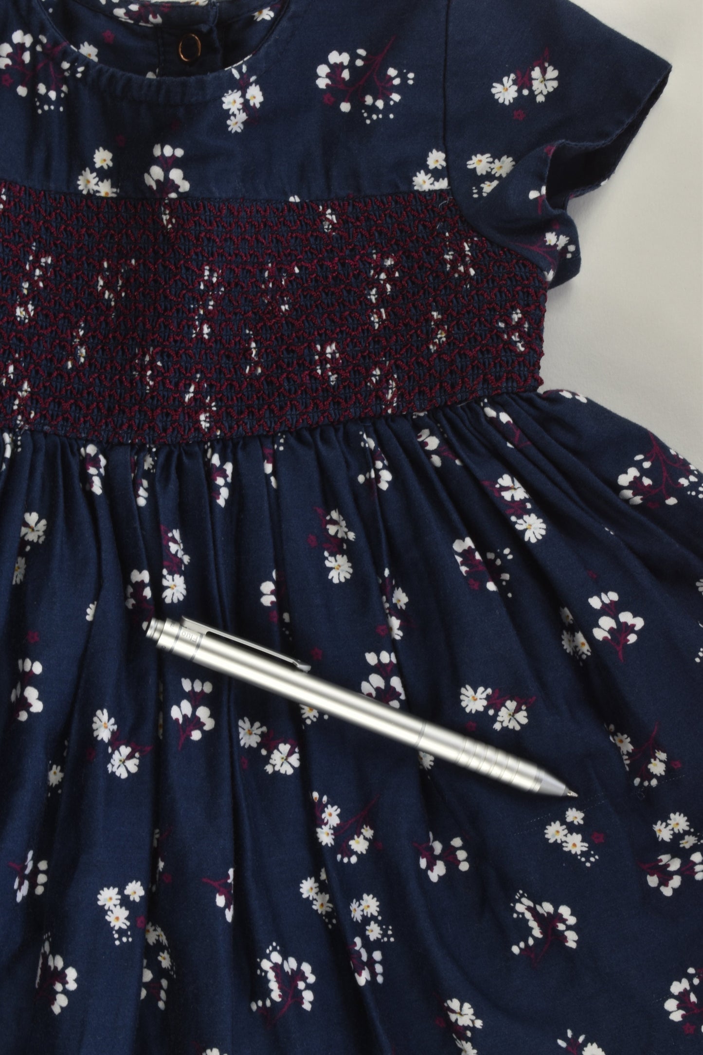 Marks & Spencer Size 1 (12-18 months) Lined Smocked Dress