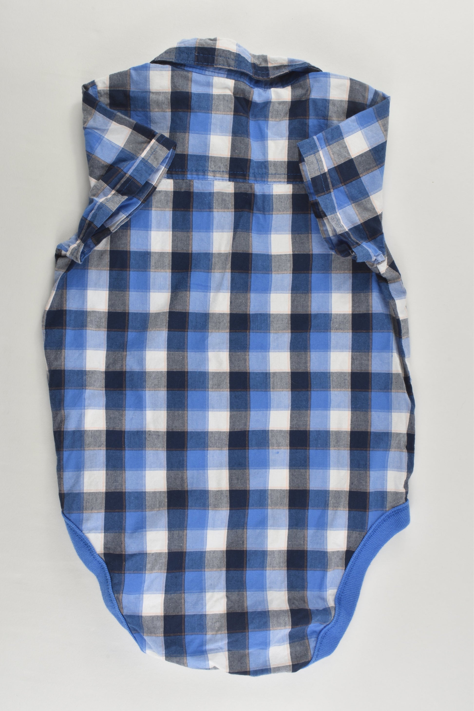Marks & Spencer Size 1-2 (18-24 months, 90 cm) Checked Collared Bodysuit