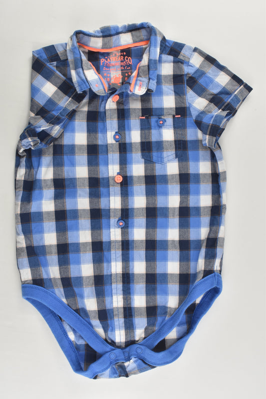 Marks & Spencer Size 1-2 (18-24 months, 90 cm) Checked Collared Bodysuit