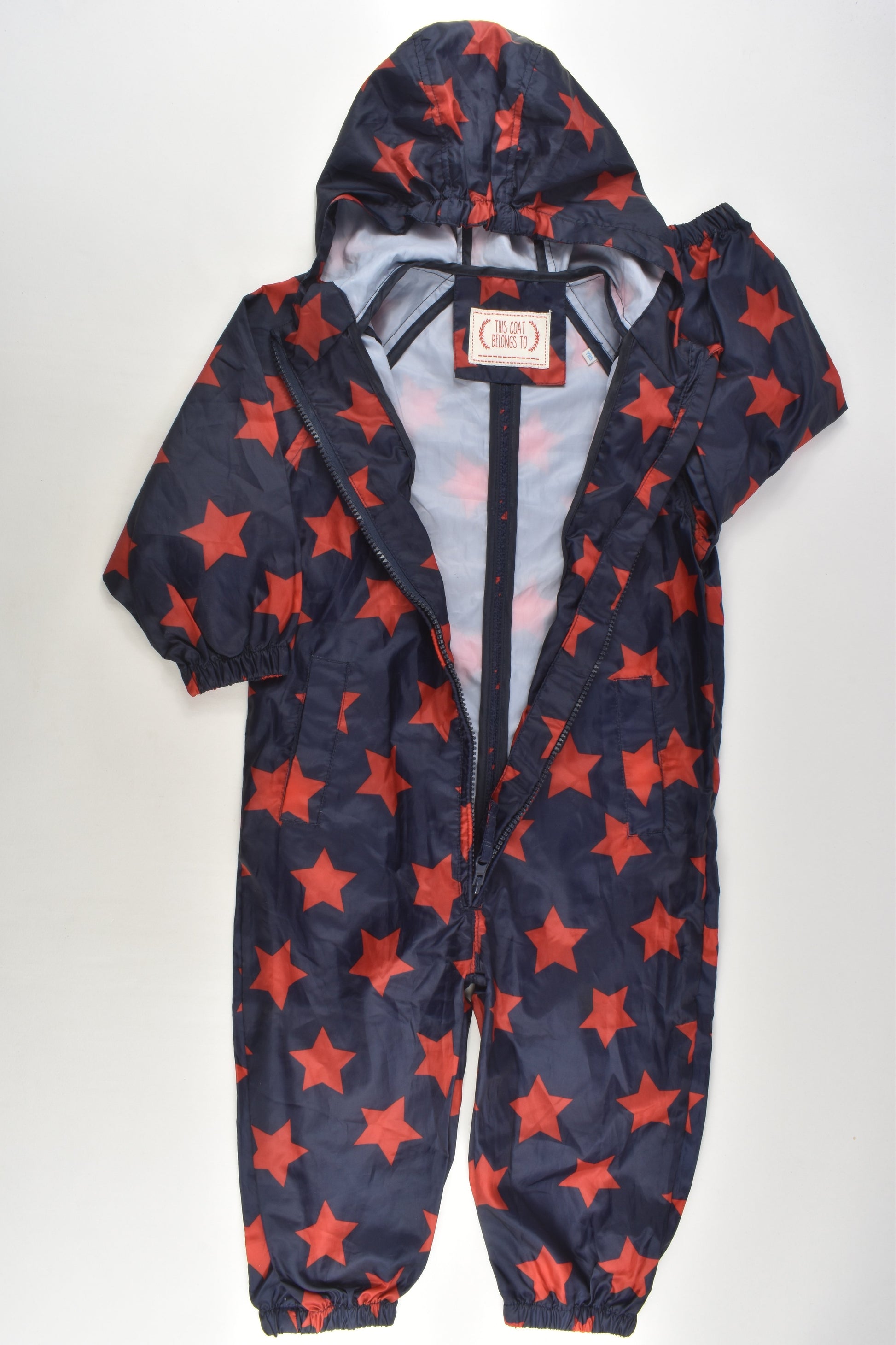 Marks & Spencer Size 1-2 (90 cm) Lightweight Stars Puddle Suit