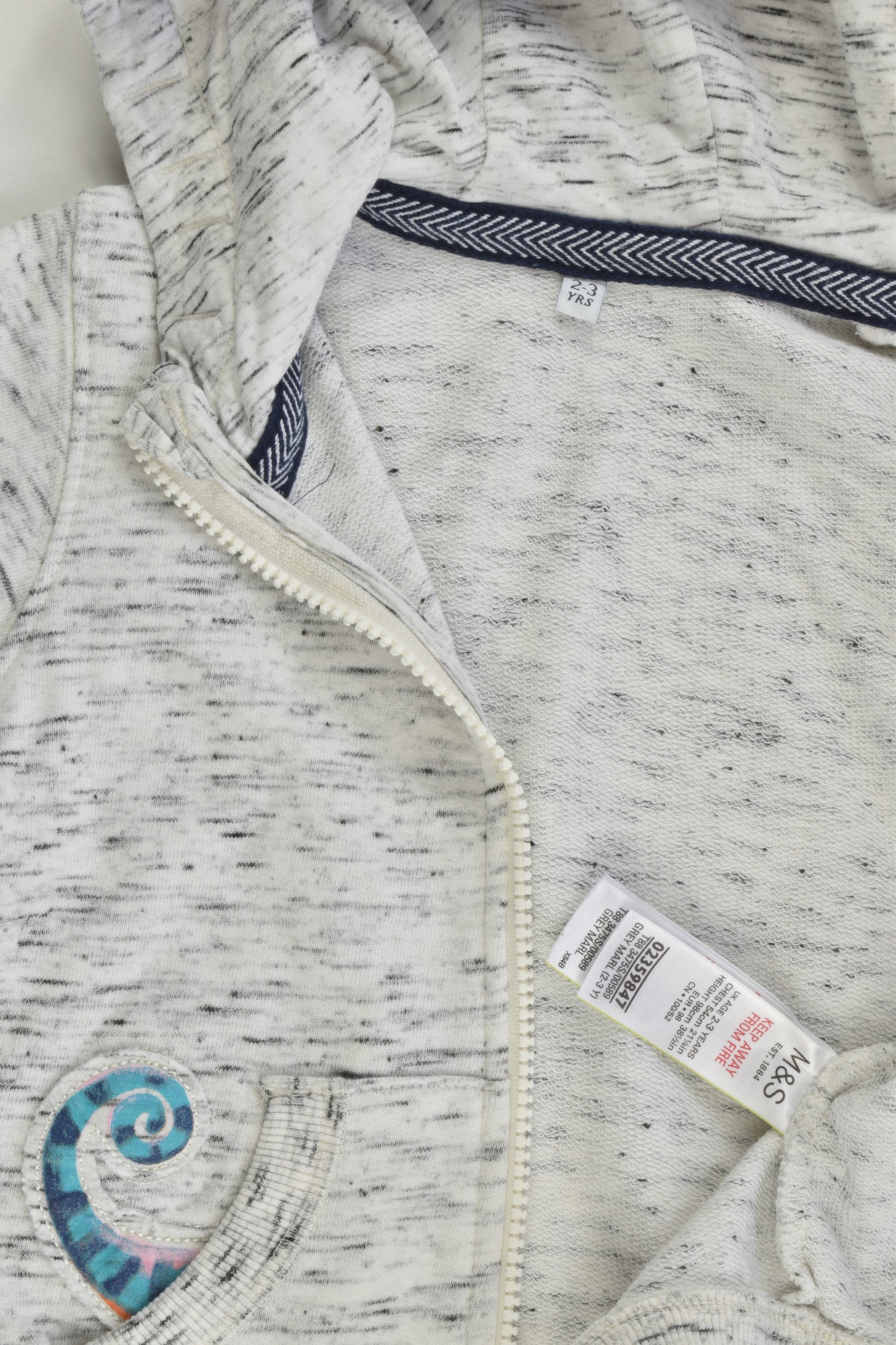 Marks & Spencer Size 2-3 (98 cm) Chameleon Hooded Zip Jumper
