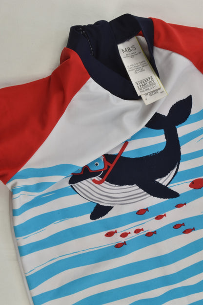 Marks & Spencer Size 2-3 (98 cm) Whale Rashie Top and Hat