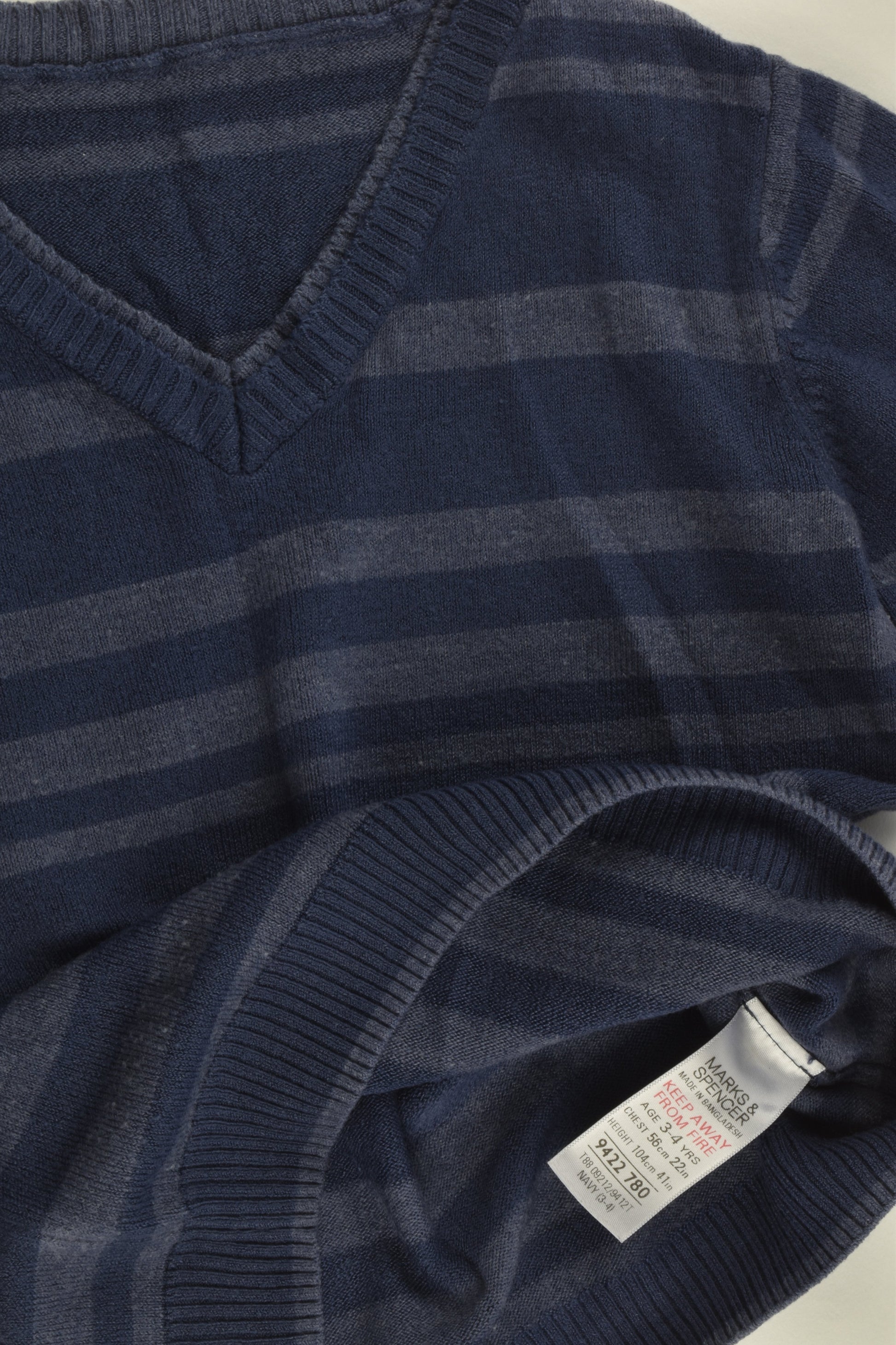 Marks & Spencer Size 3-4 (104 cm) Striped Knitted Jumper