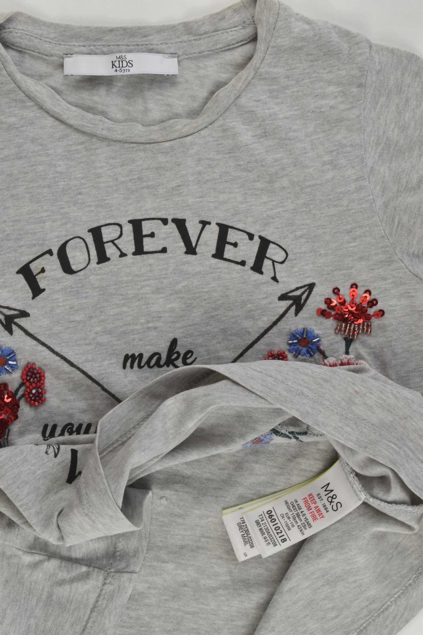 Marks & Spencer Size 4-5 'Wild and Free' T-shirt