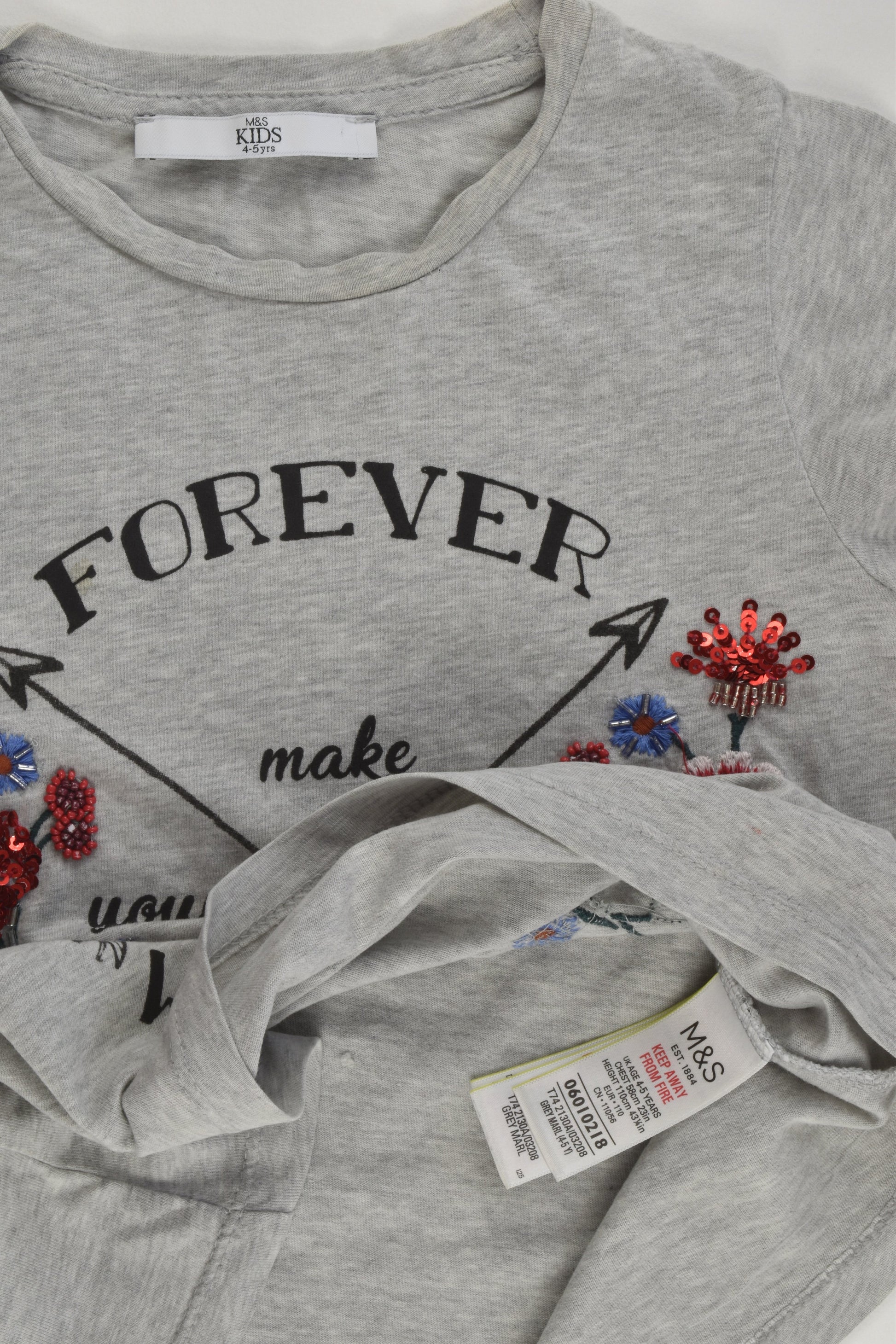 Marks & Spencer Size 4-5 'Wild and Free' T-shirt