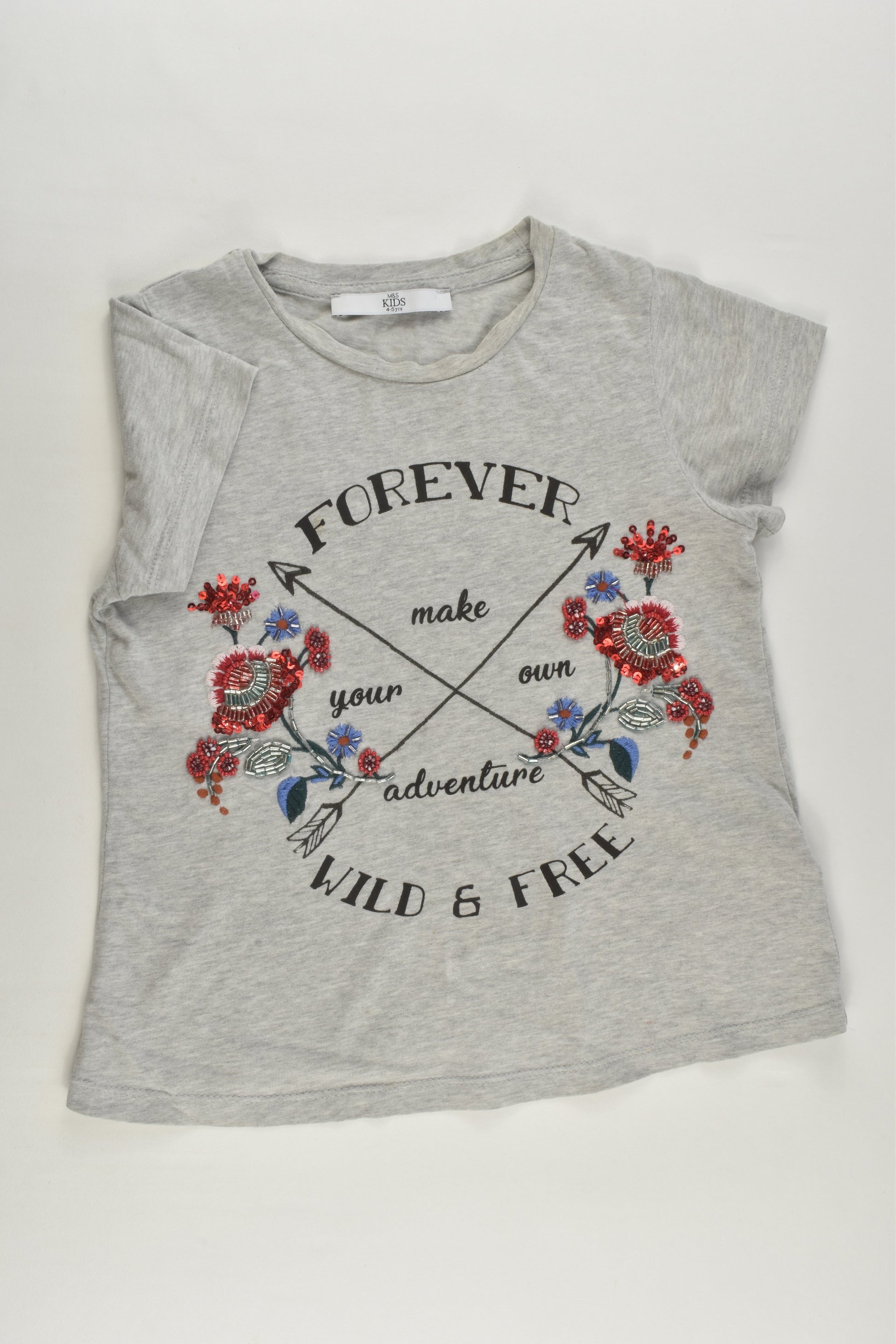 Marks & Spencer Size 4-5 'Wild and Free' T-shirt