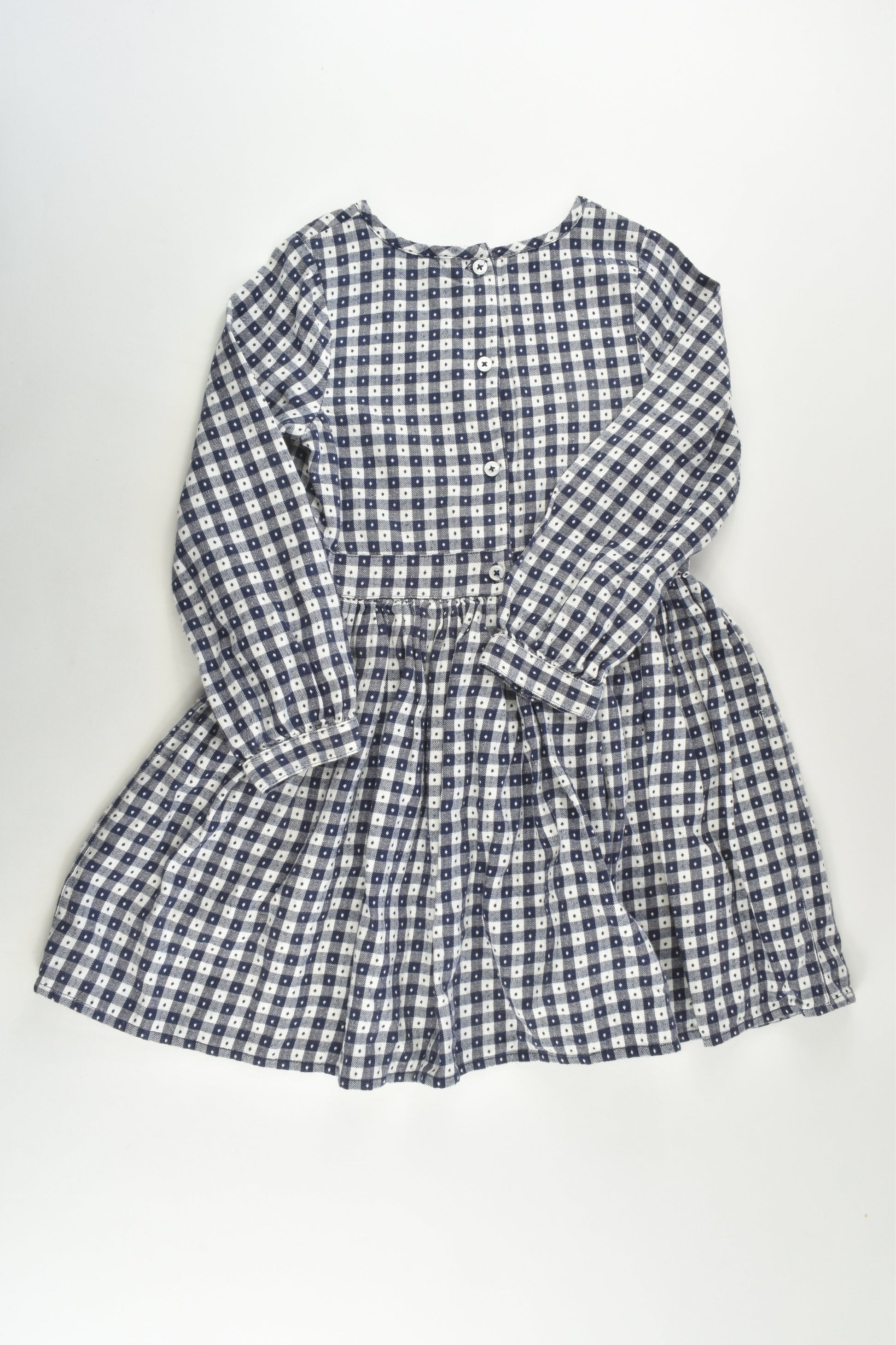 Marks & Spencer Size 5-6 (116 cm) Checked Dress with Colourful Embroidery