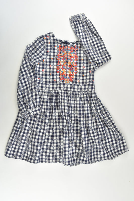 Marks & Spencer Size 5-6 (116 cm) Checked Dress with Colourful Embroidery