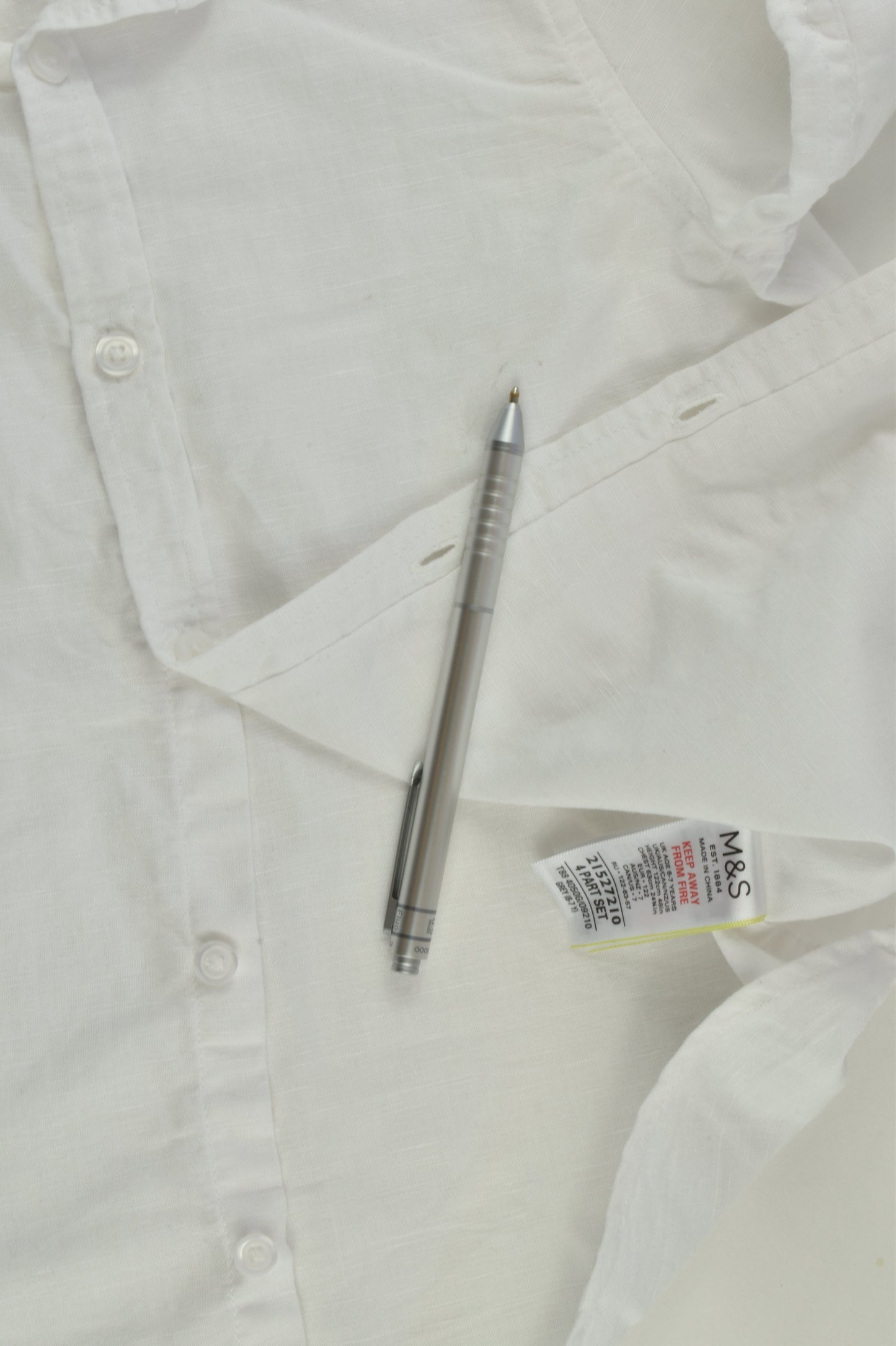 Marks & Spencer Size 6-7 (122 cm) Linen/Cotton Shirt