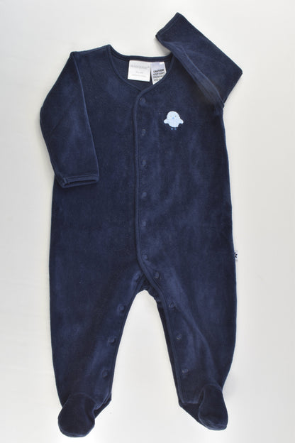 Marquise Size 00 Footed Owl Velour Romper