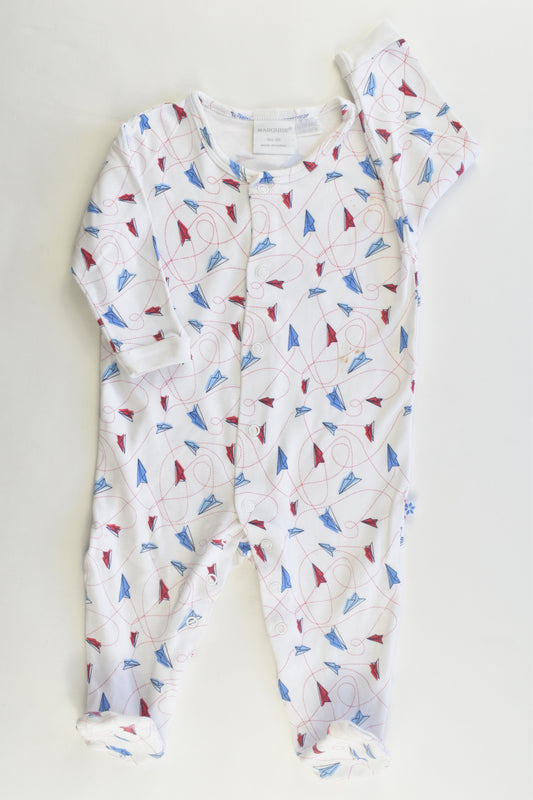 Marquise Size 00 Paper Planes Footed Romper