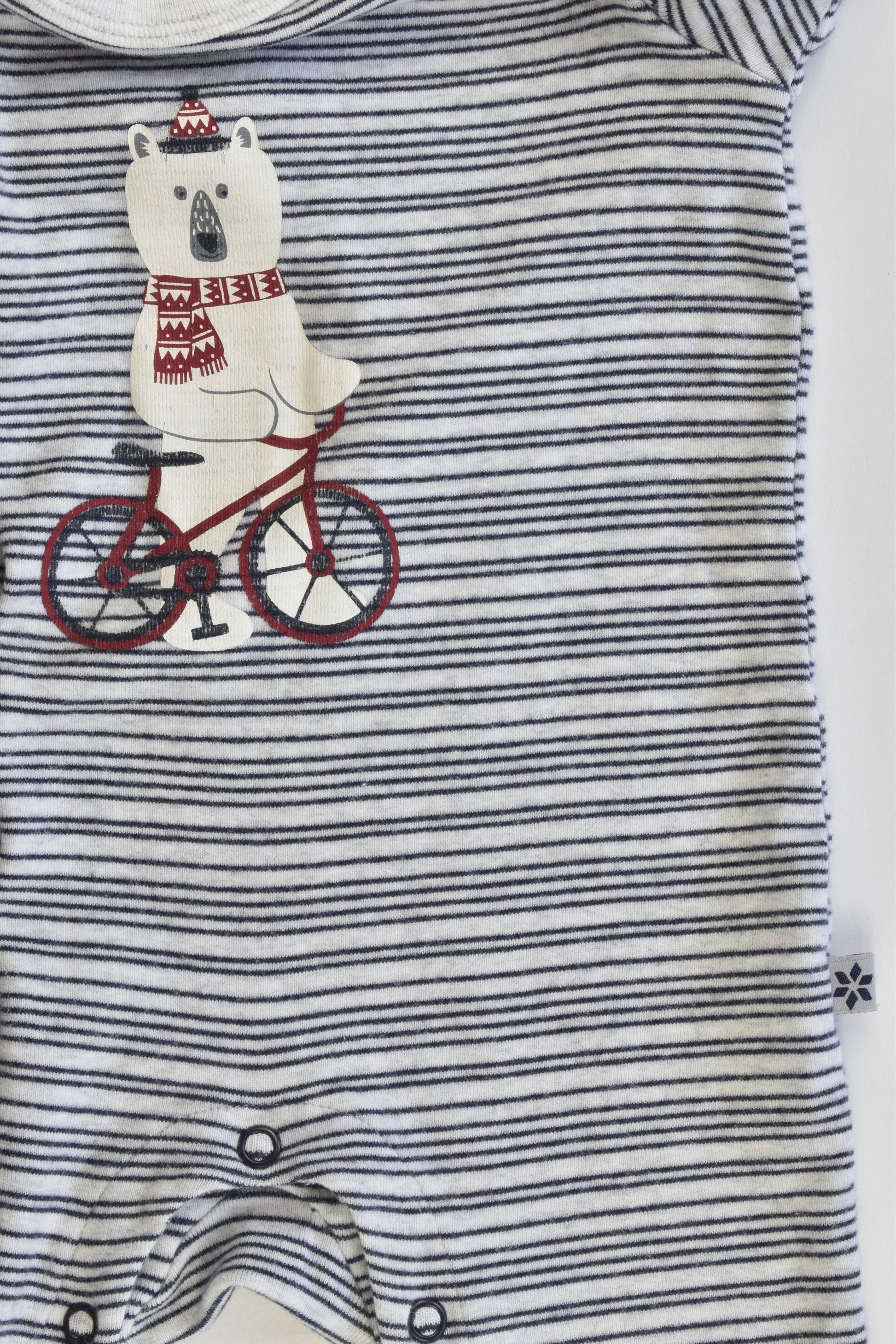 Marquise Size 00 Polar Bear on Bike Romper