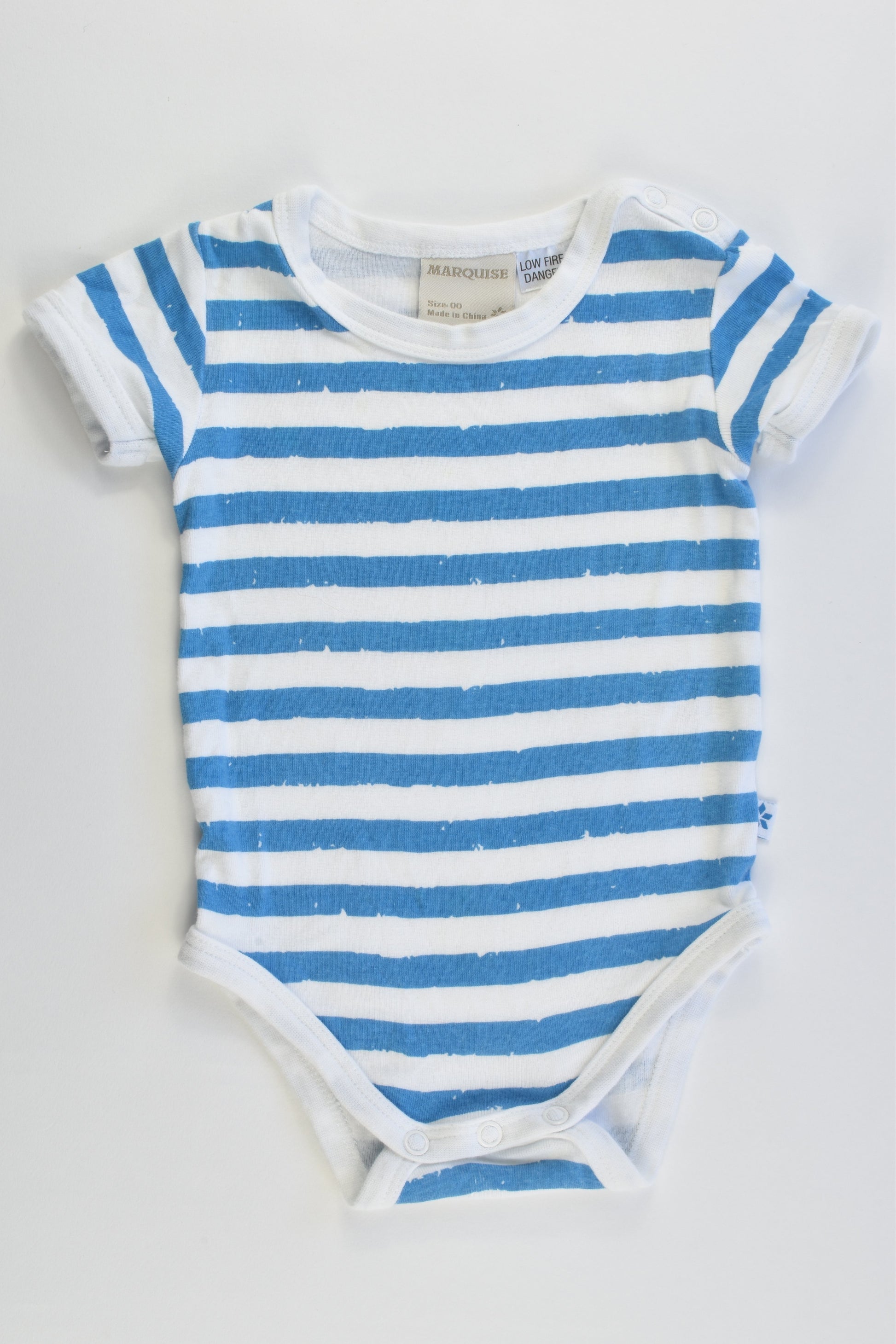 Marquise Size 00 Striped Short Sleeve Bodysuit