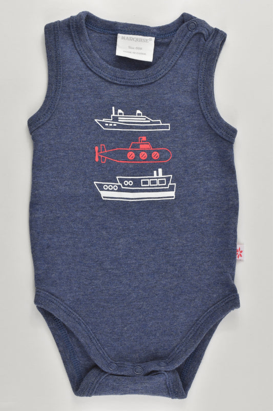 Marquise Size 000 (0-3 months, 62 cm) Boats Sleeveless Bodysuit
