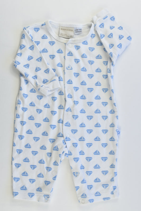 Marquise Size 000 (0-3 months, 62 cm) Sail Boats Romper