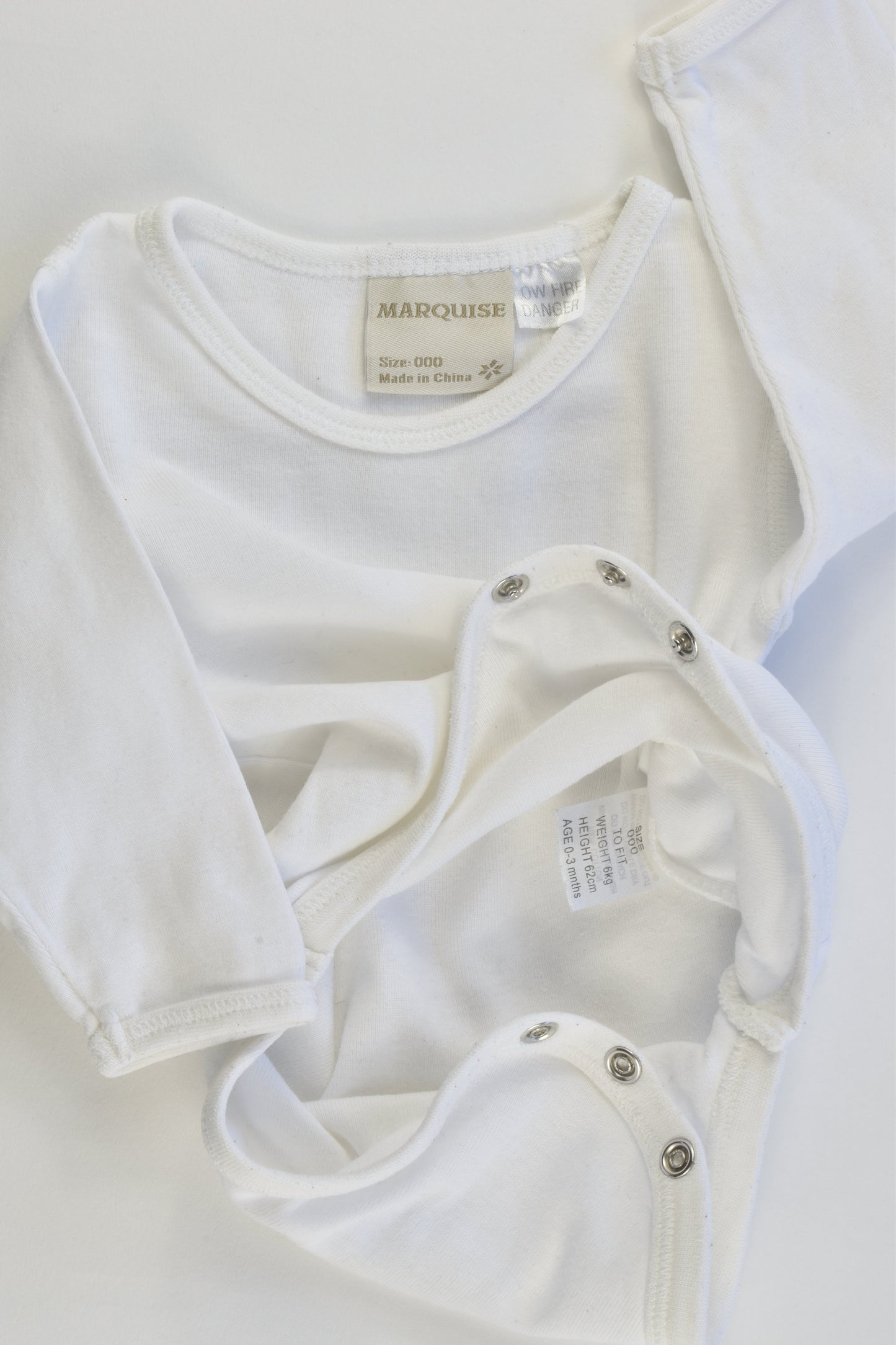 Marquise Size 000 Long Sleeve Bodysuit