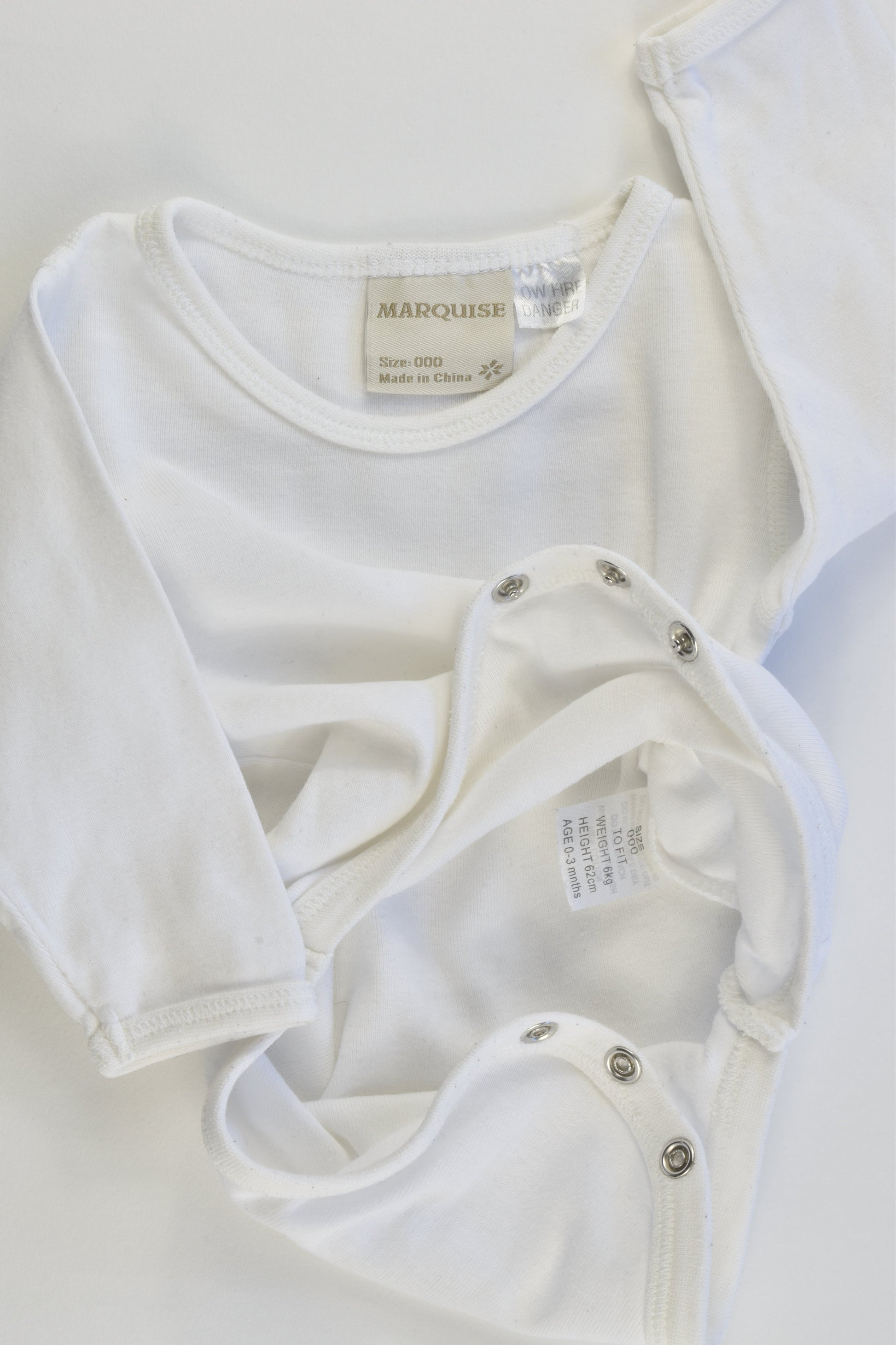 Marquise Size 000 Long Sleeve Bodysuit