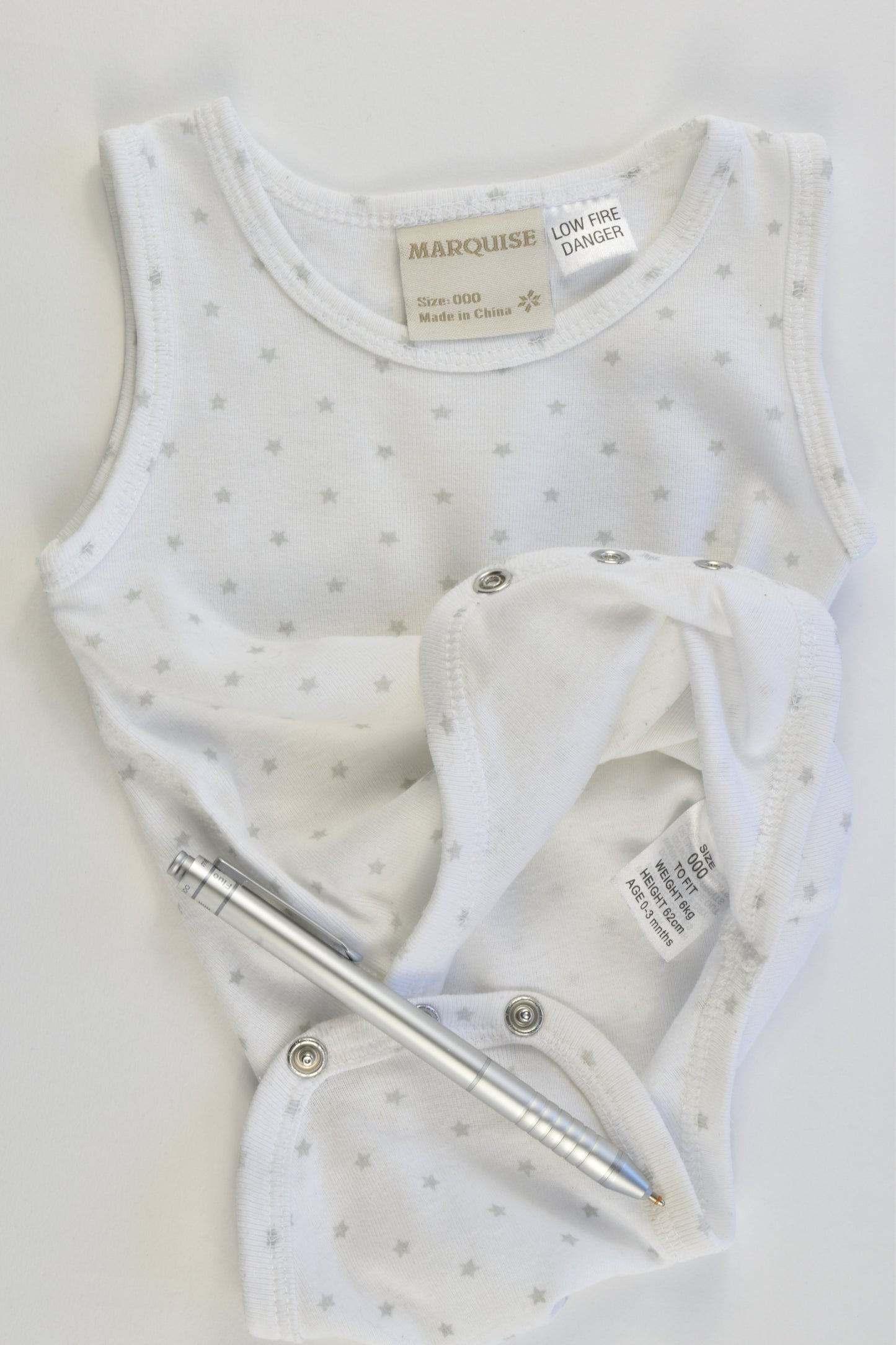 Marquise Size 000 Sleeveless Stars Bodysuit