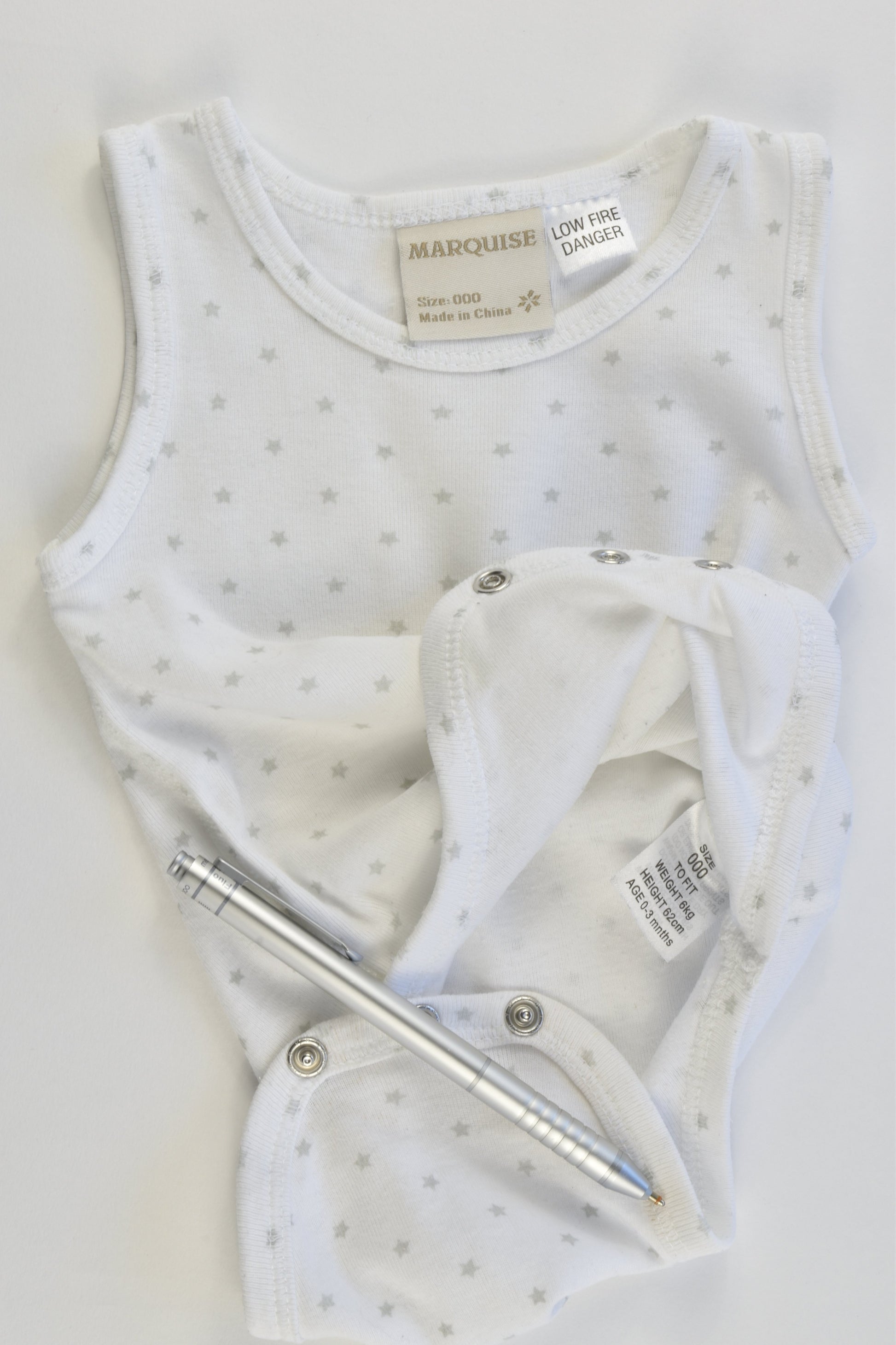 Marquise Size 000 Sleeveless Stars Bodysuit