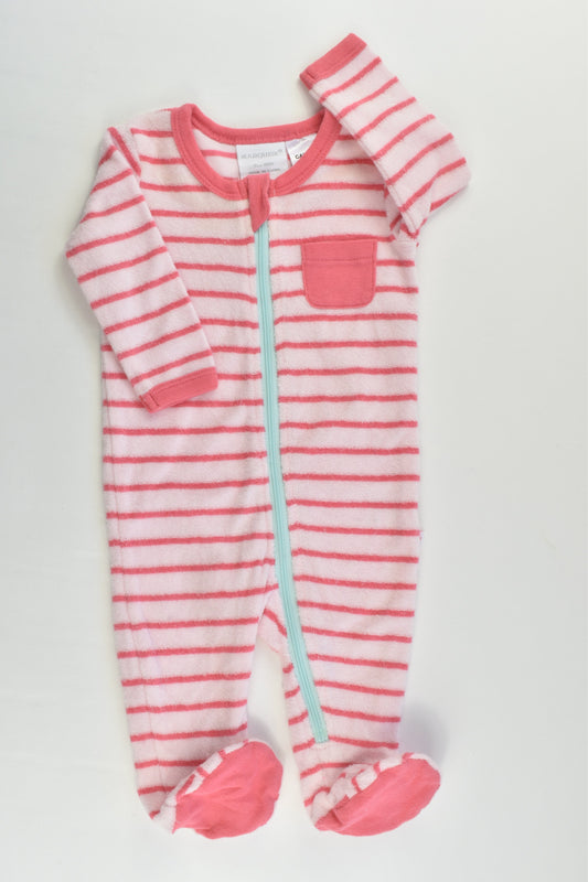 Marquise Size 000 Striped Footed Terry Romper