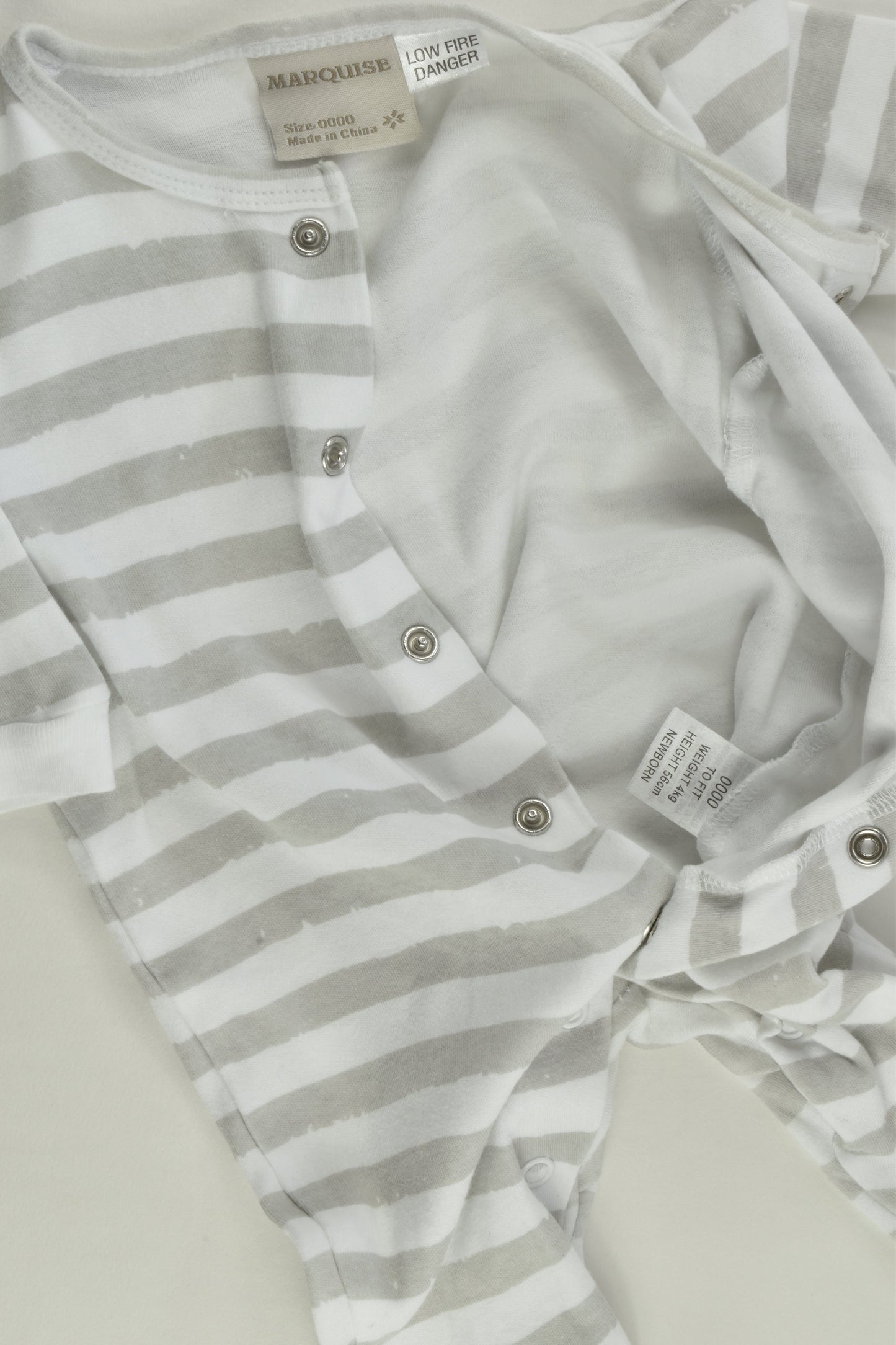Marquise Size 0000 Striped Footed Romper