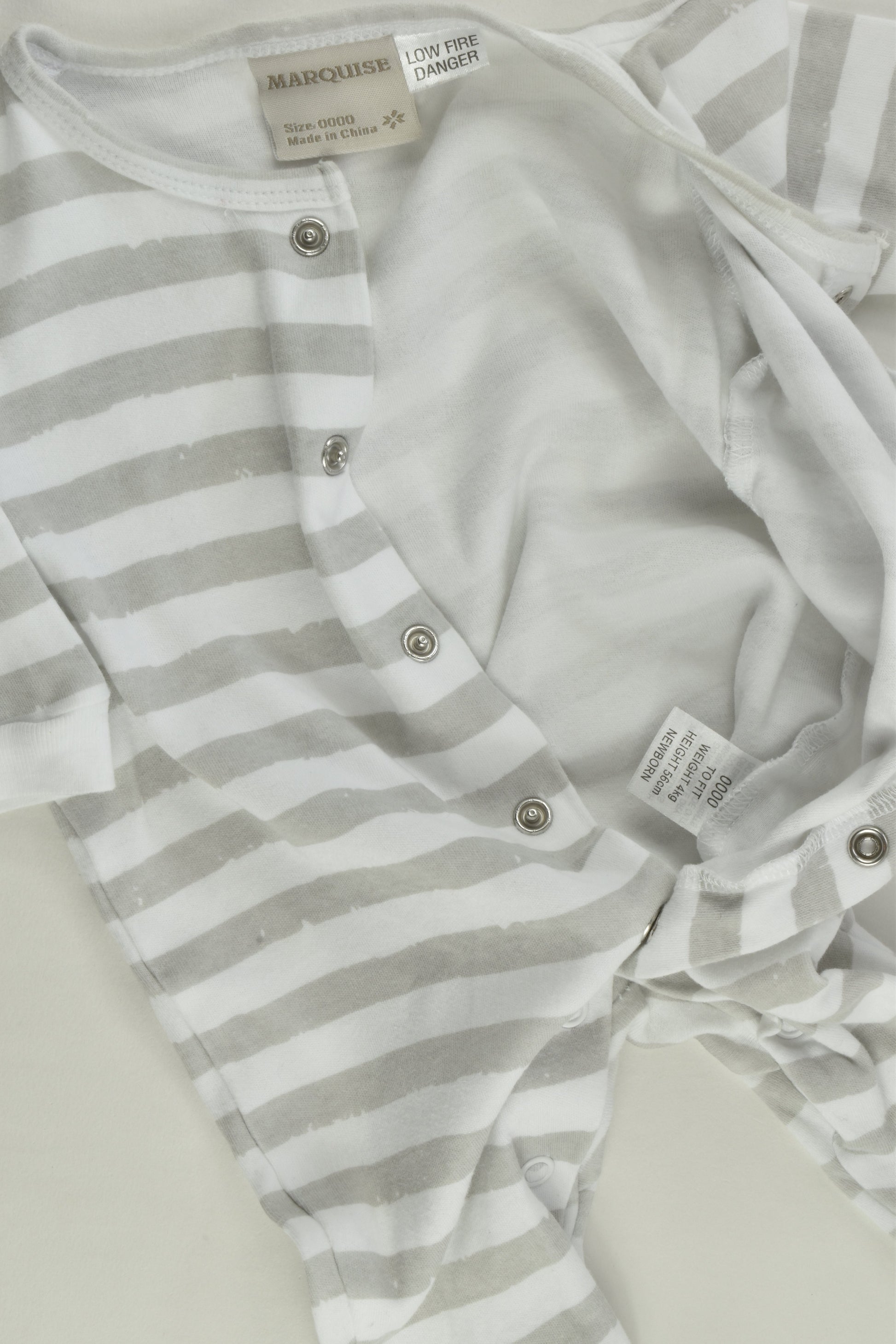 Marquise Size 0000 Striped Footed Romper