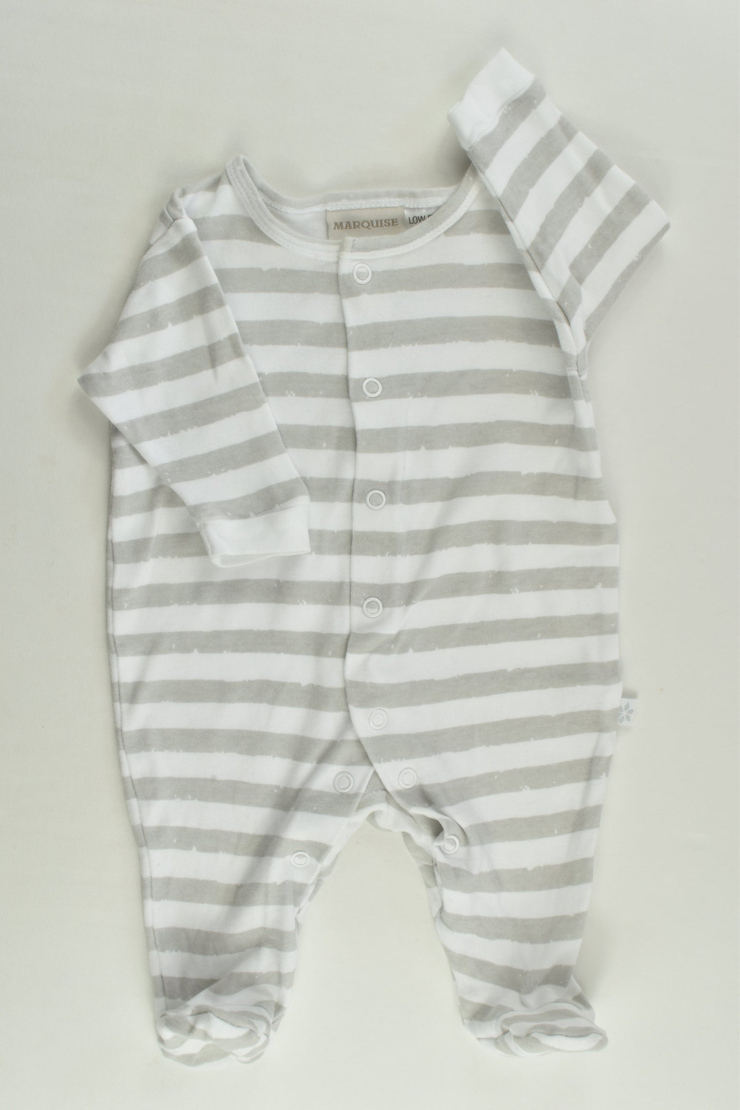 Marquise Size 0000 Striped Footed Romper