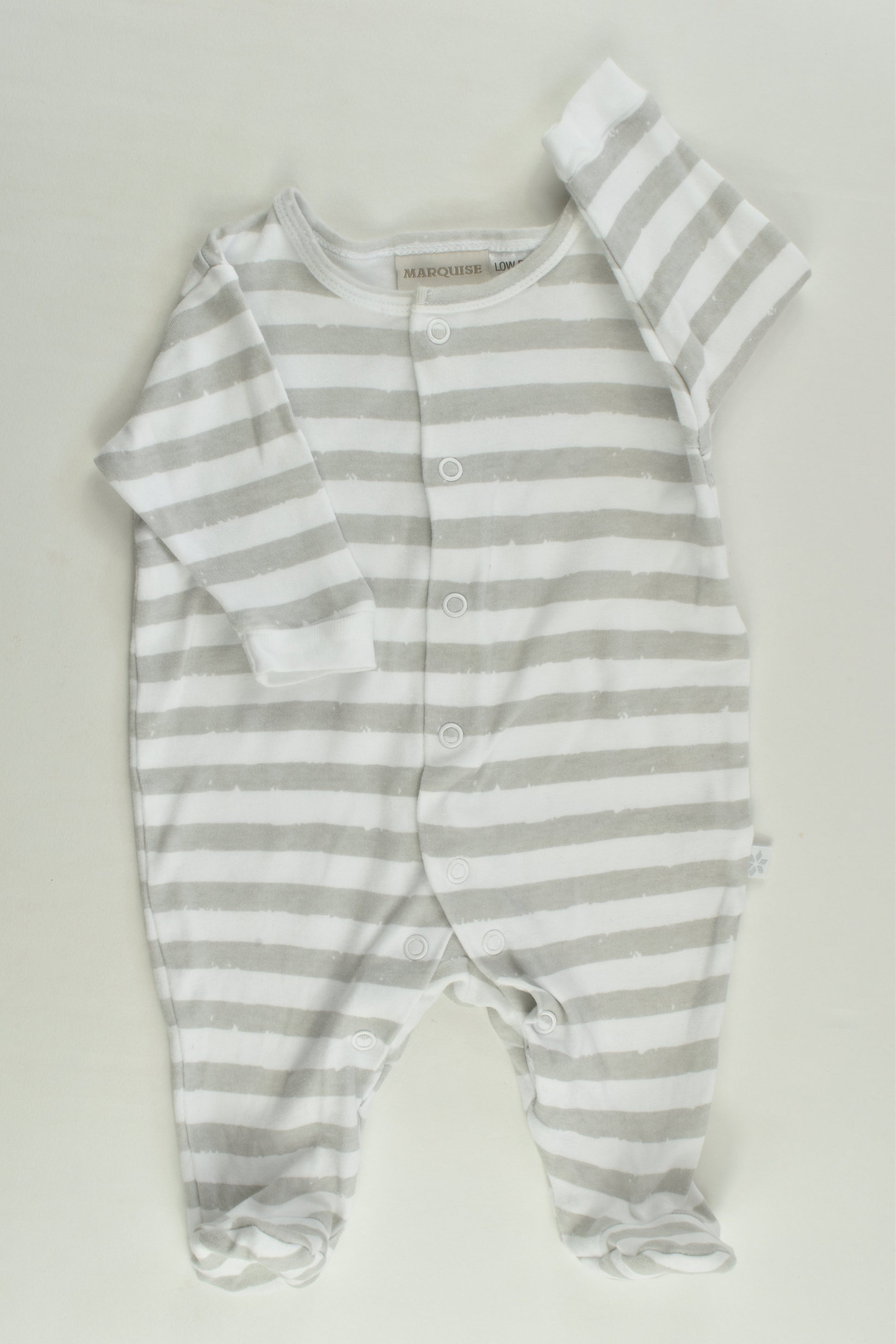 Marquise Size 0000 Striped Footed Romper