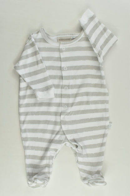 Marquise Size 0000 Striped Footed Romper