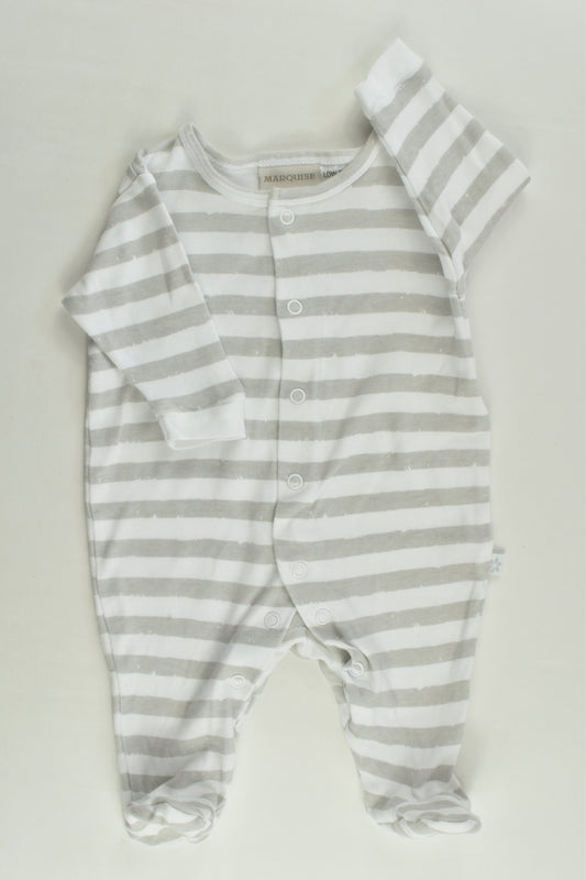 Marquise Size 0000 Striped Footed Romper