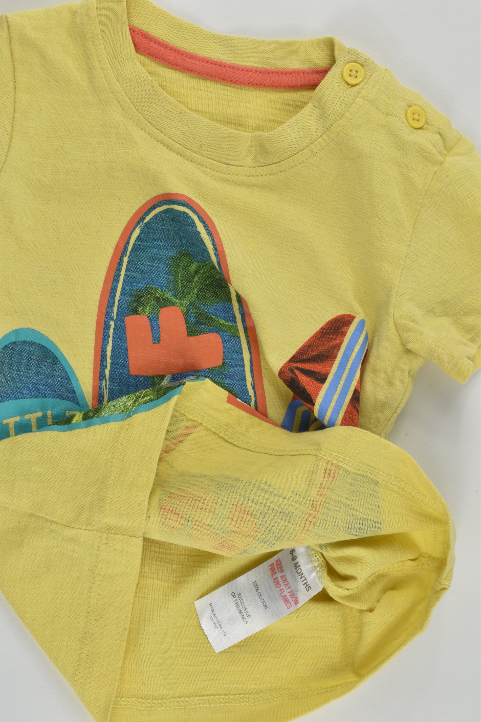 Matalan Size 0 (6-9 months) 'Little Surf Dude' T-shirt