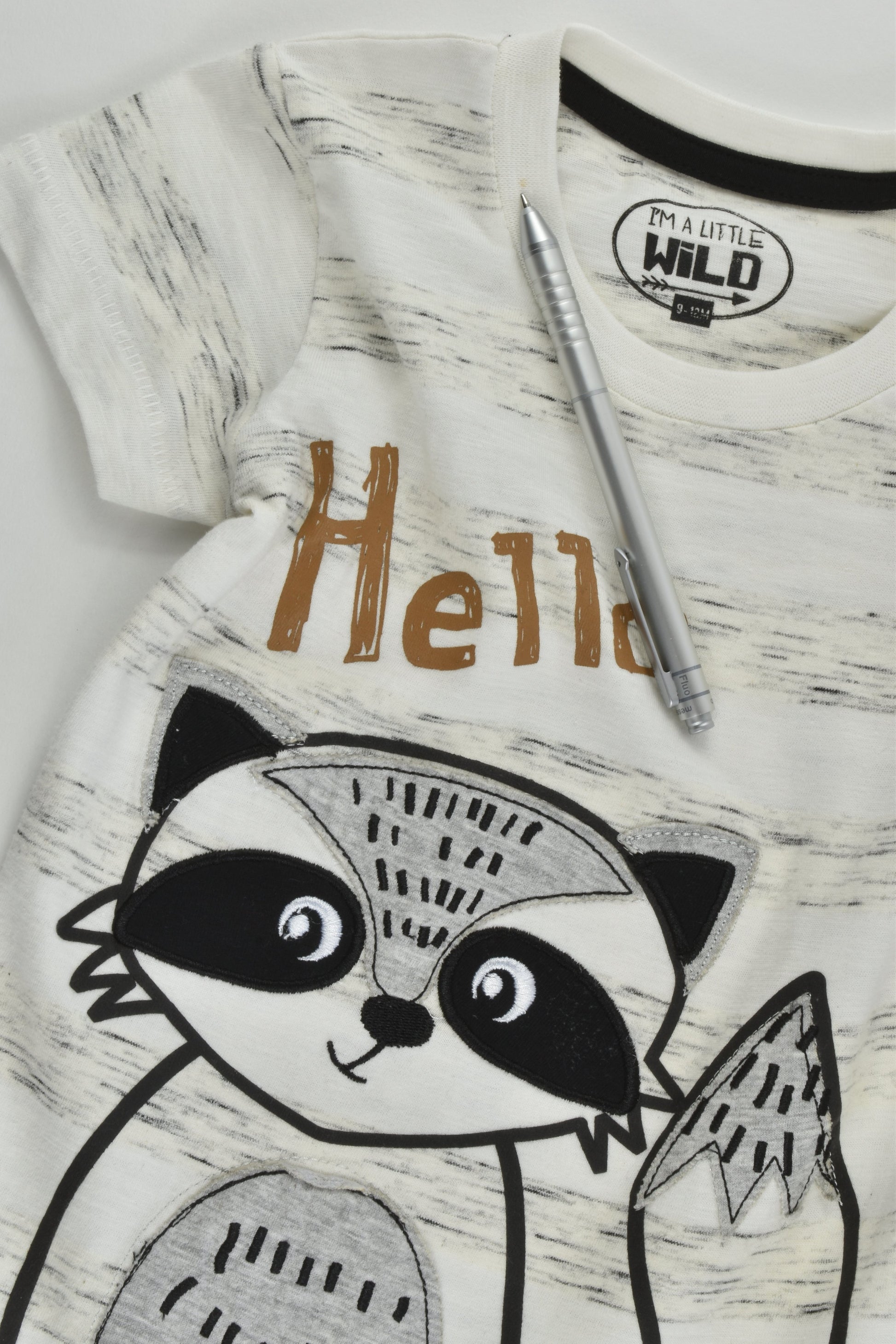 Matalan Size 0 (9-12 months) Raccoon T-shirt