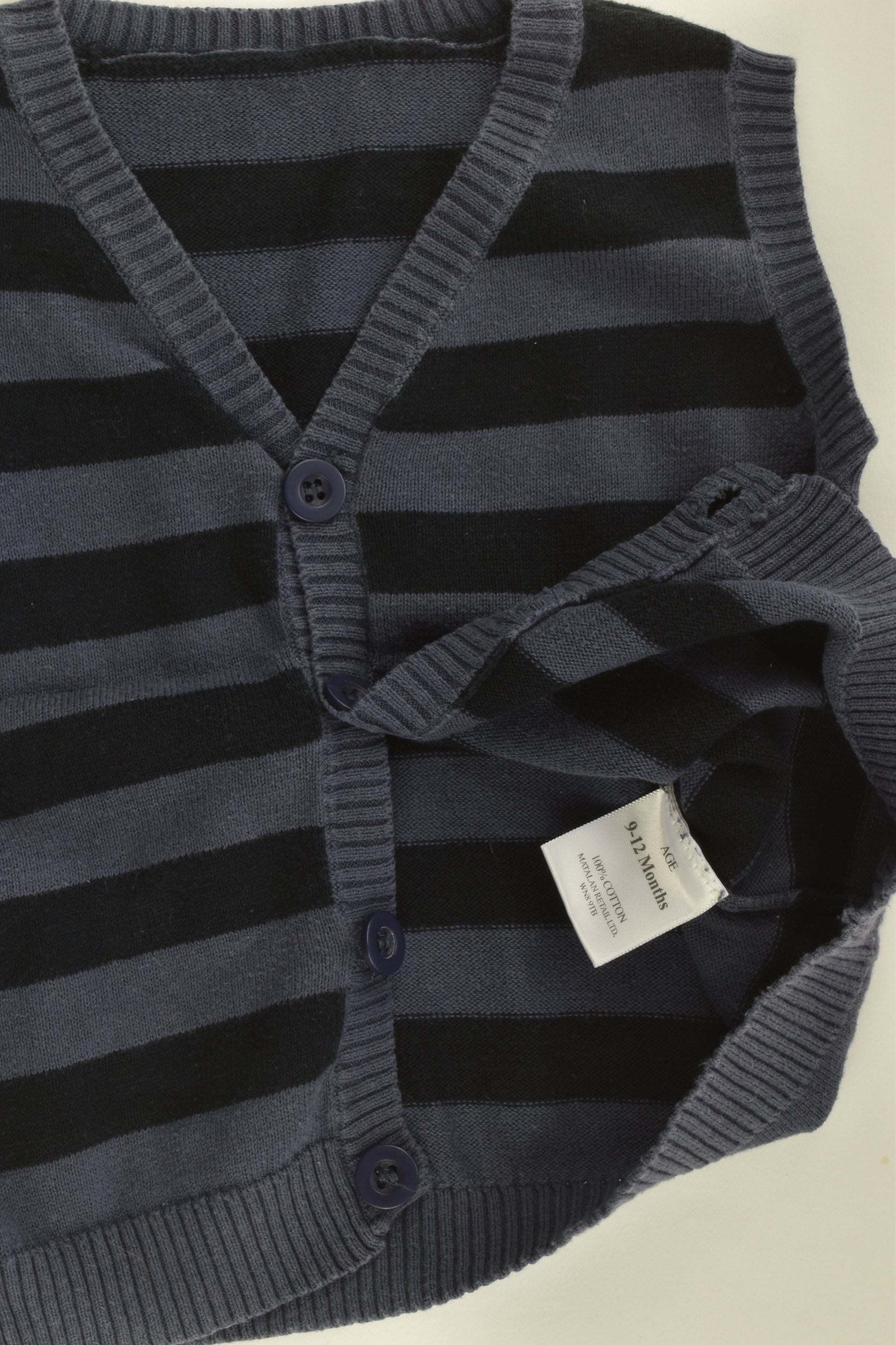 Matalan Size 0 (9-12 months) Striped Knitted Vest